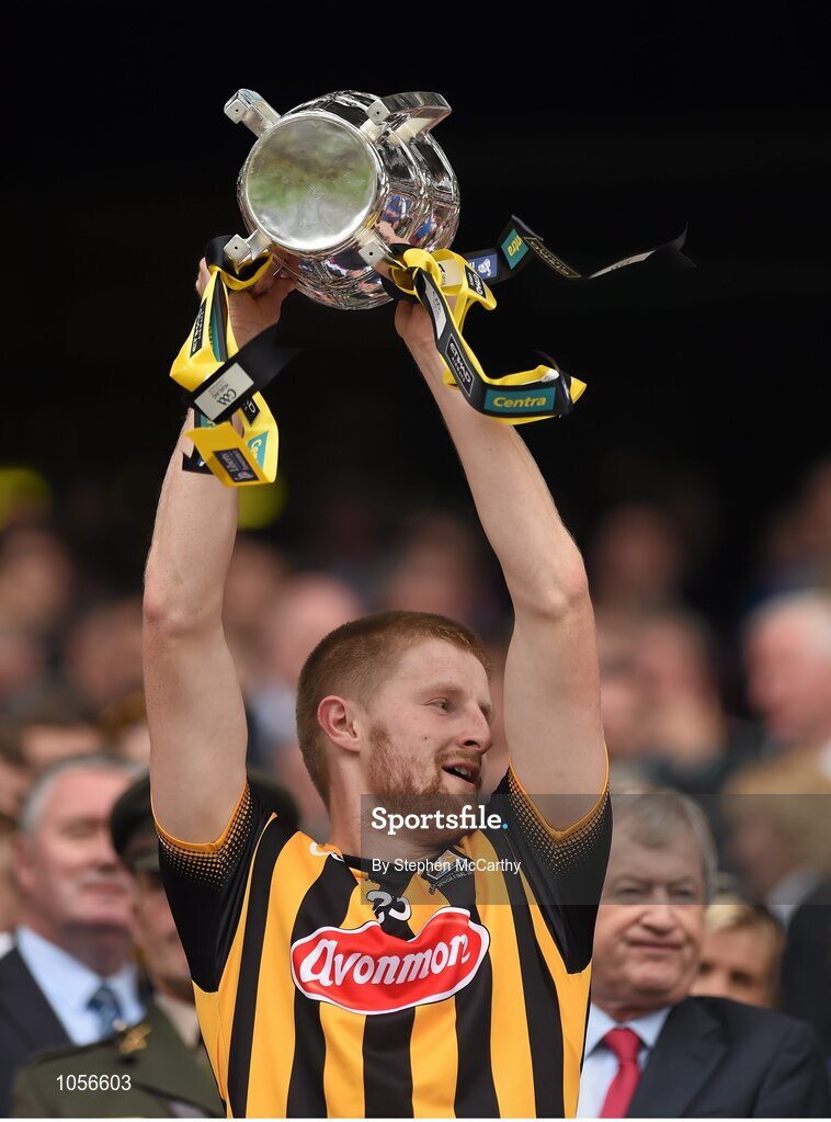 6 September 2015; John Power, Kilkenny, lifts the Liam MacCarthy Cup. GAA Hurling All-Ireland Senior Championship Final, Kilkenny v Galway. Croke Park, Dublin. Picture credit: Stephen McCarthy / SPORTSFILE