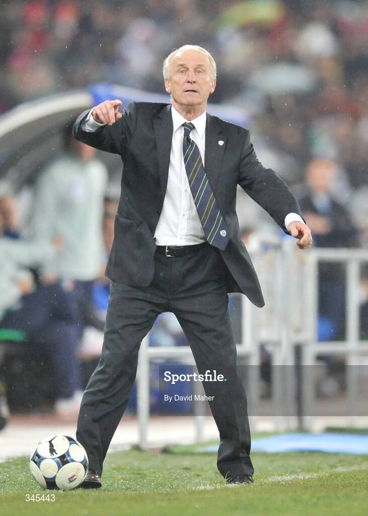 1 April 2009; Republic of Ireland manager Giovanni Trapattoni looks on during the game. 2010 FIFA World Cup Qualifier, Italy v Republic of Ireland, San Nicola Stadium, Bari, Italy. Picture credit: David Maher / SPORTSFILE