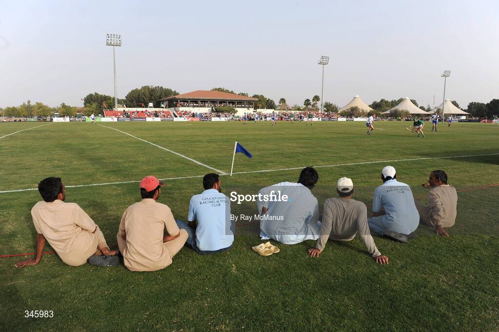 14 March 2009; Groundsmen watch on during the game. Donnelly Interprovincial Hurling Final presented by Etihad Airways, Leinster v Connacht, Ghantoot Racing and Polo Club, Abu Dhabi, United Arab Emirates. Picture credit: Ray McManus / SPORTSFILE