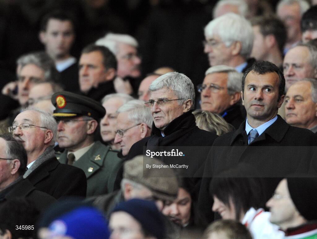 11 February 2009; Montenegro manager Zoran Flipovi watches on from the stands ahead of the game. 2010 FIFA World Cup Qualifier, Republic of Ireland v Georgia. Croke Park, Dublin. Picture credit: Stephen McCarthy / SPORTSFILE