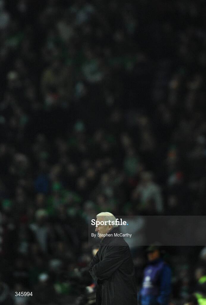 11 February 2009; Republic of Ireland manager Giovanni Trappatoni during the game. 2010 FIFA World Cup Qualifier, Republic of Ireland v Georgia. Croke Park, Dublin. Picture credit: Stephen McCarthy / SPORTSFILE