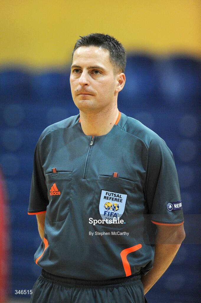 22 February 2009; Referee Gabor Kovacs. UEFA Futsal Championship 2010 Qualifying Tournament, Republic of Ireland v Kazakhstan. National Basketball Arena, Tallaght. Picture credit: Stephen McCarthy / SPORTSFILE