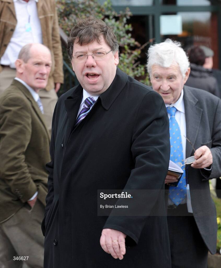 12 April 2009; An Taoiseach Brian Cowen with former Cathaoirleach Seanad Éireann Éireann Rory Kiely before the start of the day's racing. Fairyhouse, Co. Meath. Picture credit: Brian Lawless / SPORTSFILE *** Local Caption ***