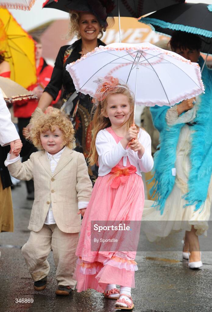 13 April 2009; Daniel Brennan, aged 2, from Dunboyne, Co. Meath with his sister Holly, aged 5, enjoying the days racing at Fairyhouse. Fairyhouse Racecourse, Co. Meath. Photo by Sportsfile