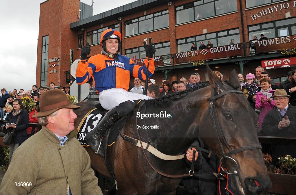 13 April 2009; Harry Skelton aboard Niche Market after winning the Powers Whiskey Irish Grand National Steeplechase. Fairyhouse Racecourse, Co. Meath. Photo by Sportsfile