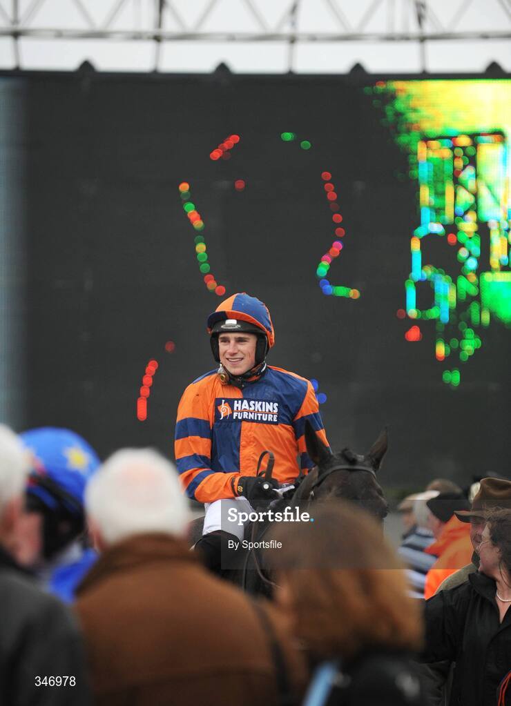 13 April 2009; Jockey Harry Skelton aboard Niche Market after winning the Powers Whiskey Irish Grand National Steeplechase. Fairyhouse Racecourse, Co. Meath. Photo by Sportsfile