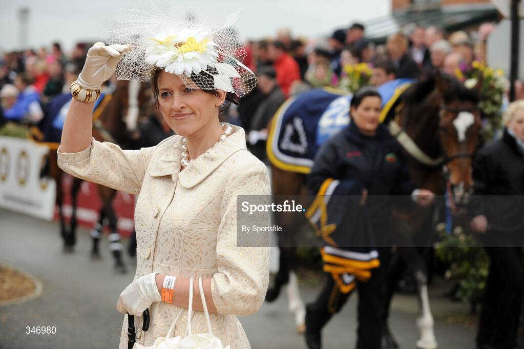 13 April 2009; Winner of the Powers Whiskey Most Stylish Lady Trisha Moore from Navan, Co. Meath during the days racing at Fairyhouse. Fairyhouse Racecourse, Co. Meath. Photo by Sportsfile