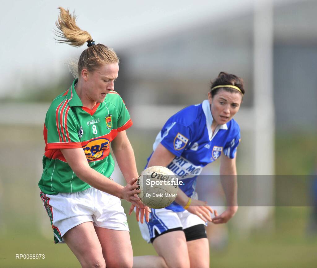 19 April 2009; Claire Egan, Mayo, in action against Aileen O'Loughlin, Laois. Bord Gais Energy Ladies National Football League, Division 1 Semi-Final, Mayo v Laois, Aughamore, Ballyhaunis, Co Mayo. Picture credit: David Maher / SPORTSFILE