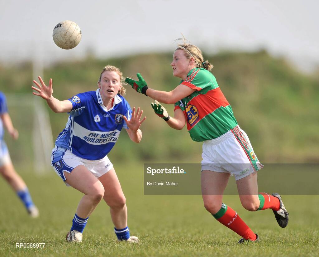 19 April 2009; Fiona McHale, Mayo, in action against Mary Kirwan, Laois. Bord Gais Energy Ladies National Football League, Division 1, Semi-Final, Mayo v Laois, Aughamore, Ballyhaunis, Co Mayo. Picture credit: David Maher / SPORTSFILE