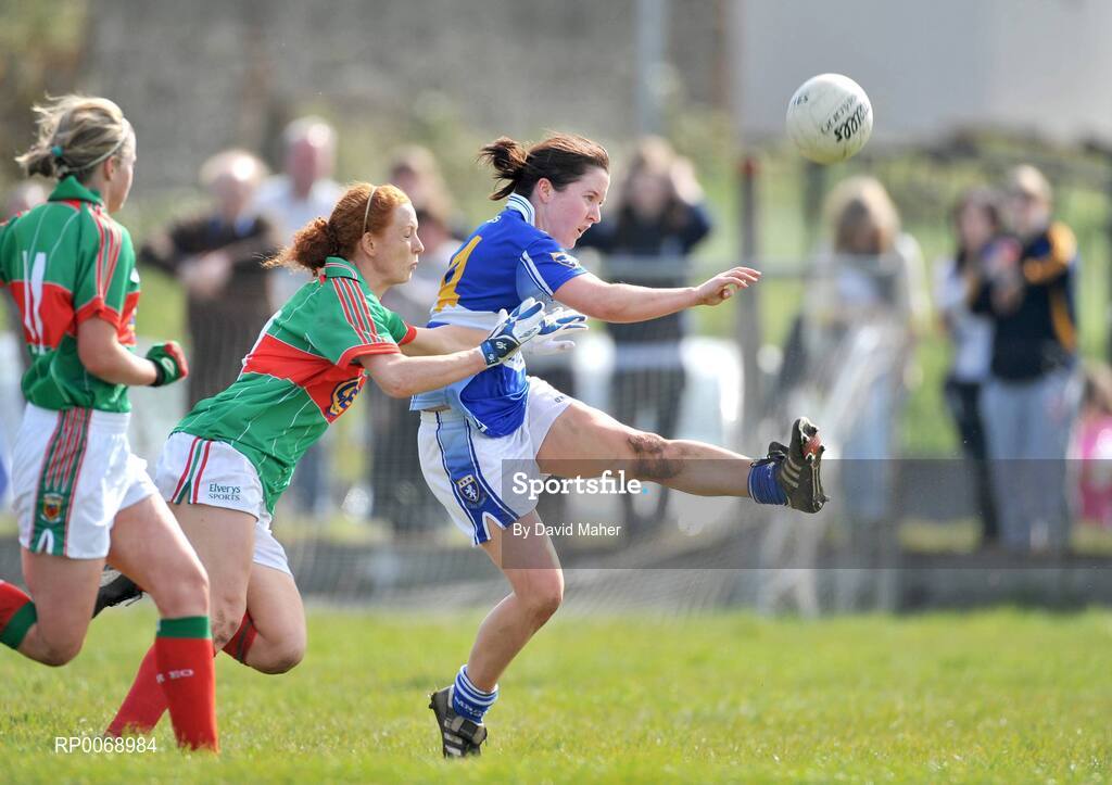 19 April 2009; Martha Kirwan, Laois, in action against Noelle Tierney, Mayo. Bord Gais Energy Ladies National Football League, Division 1, Semi-Final, Mayo v Laois, Aughamore, Ballyhaunis, Co Mayo. Picture credit: David Maher / SPORTSFILE