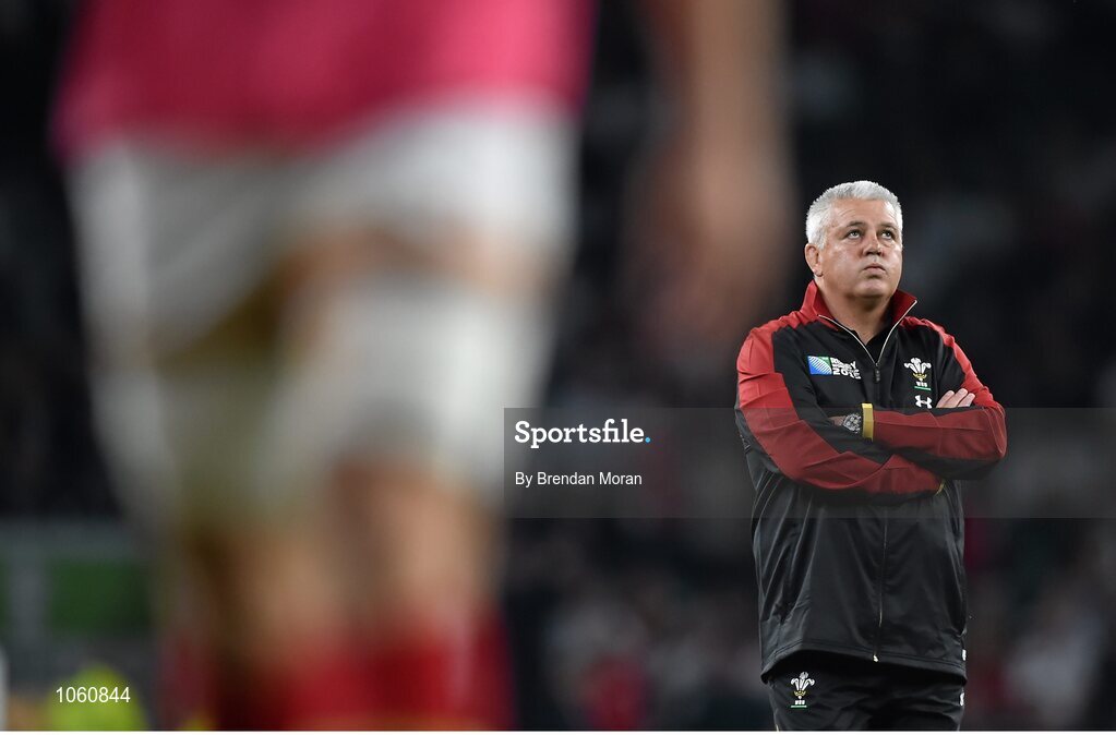 26 September 2015; Wales head coach Warren Gatland. 2015 Rugby World Cup, Pool A, England v Wales, Twickenham Stadium, London, England. Picture credit: Brendan Moran / SPORTSFILE