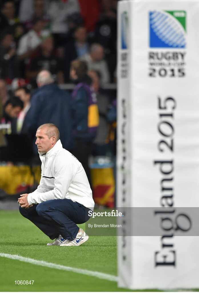 26 September 2015; England head coach Stuart Lancaster. 2015 Rugby World Cup, Pool A, England v Wales, Twickenham Stadium, London, England. Picture credit: Brendan Moran / SPORTSFILE