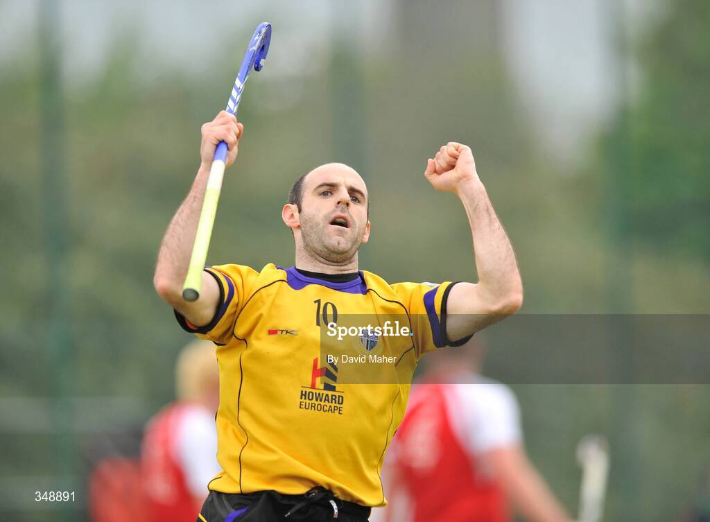 26 April 2009; Gordon Elliott, Pembroke Wanderers, celebrates at the end of the game. Irish Senior Men's Cup Final, Cookstown v Pembroke Wanderers, National Hockey Stadium, UCD, Dublin. Picture credit: David Maher / SPORTSFILE