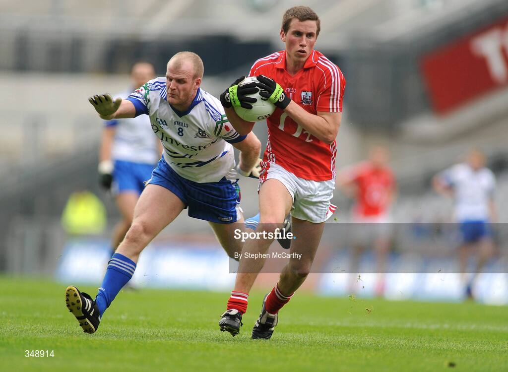 26 April 2009; Patrick Kelly, Cork, in action against Dick Clerkin, Monaghan. Allianz GAA National Football League, Division 2 Final, Cork v Monaghan, Croke Park, Dublin. Picture credit: Stephen McCarthy / SPORTSFILE