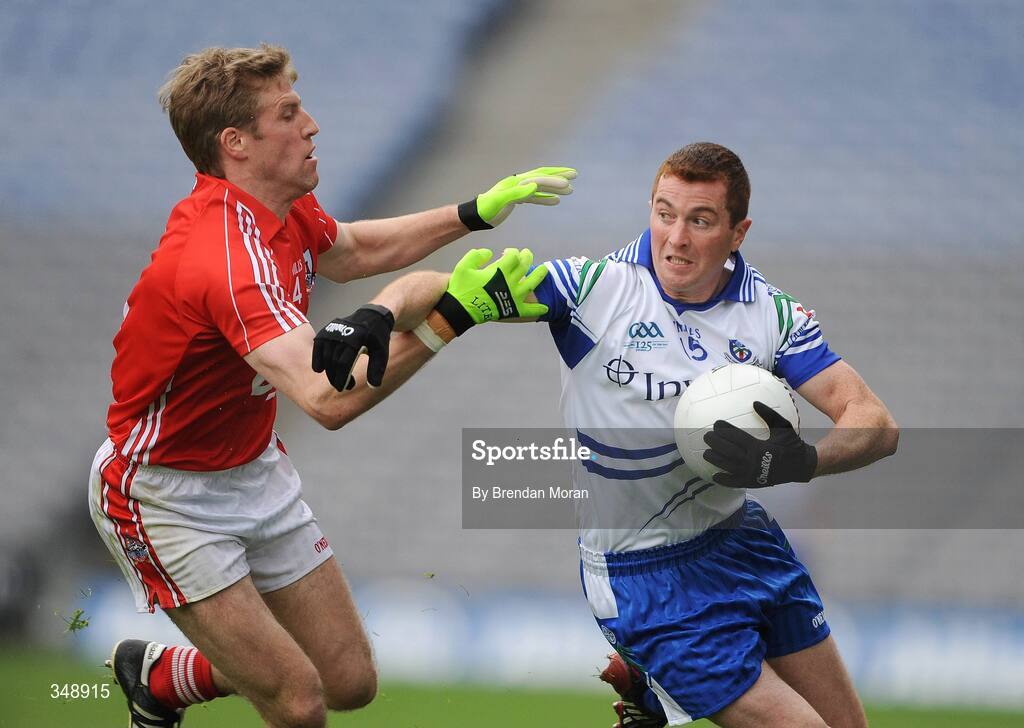 26 April 2009; Tomas Freeman, Monaghan, in action against Anthony Lynch, Cork. Allianz GAA National Football League, Division 2 Final, Cork v Monaghan, Croke Park, Dublin. Picture credit: Brendan Moran / SPORTSFILE