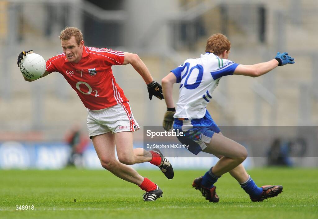 26 April 2009; Ger Spillane, Cork, in action against Kieran Hughes, Monaghan. Allianz GAA National Football League, Division 2 Final, Cork v Monaghan, Croke Park, Dublin. Picture credit: Stephen McCarthy / SPORTSFILE