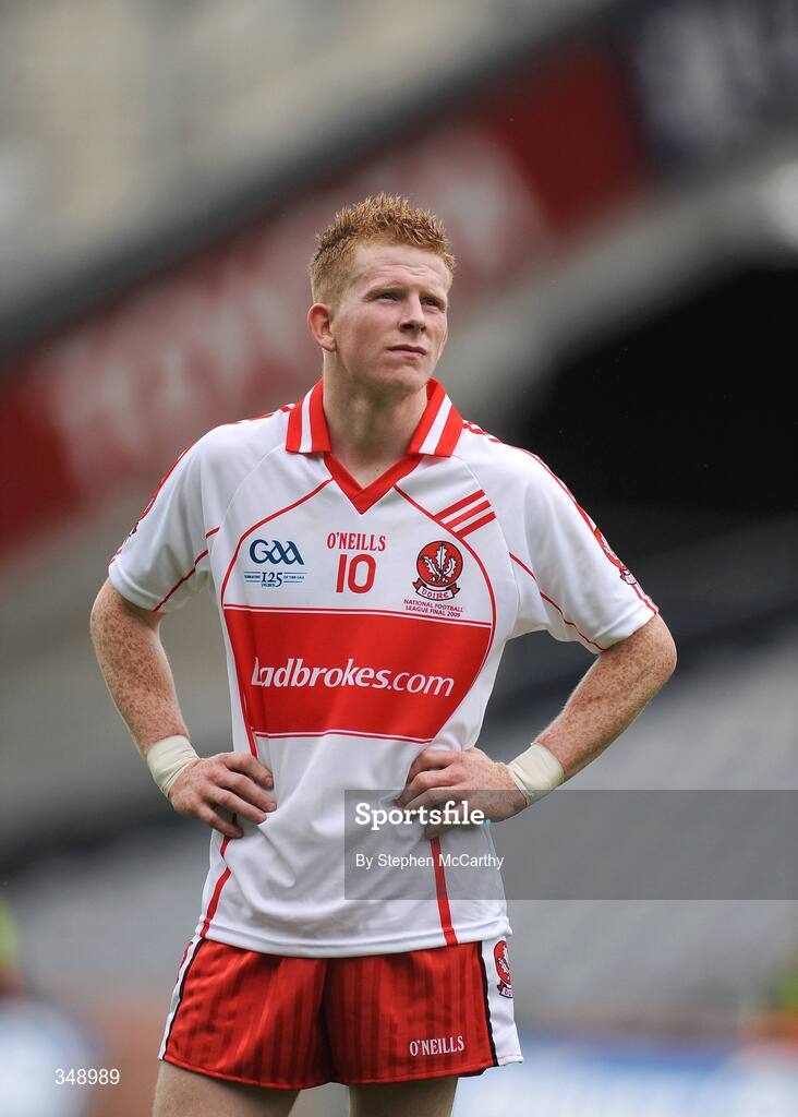26 April 2009; A dejected Enda Lynn, Derry, after the match. Allianz GAA National Football League, Division 1 Final, Kerry v Derry, Croke Park, Dublin. Picture credit: Stephen McCarthy / SPORTSFILE