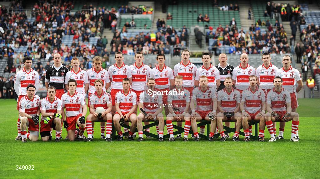 26 April 2009; The Derry squad. Allianz GAA National Football League, Division 1 Final, Kerry v Derry, Croke Park, Dublin. Picture credit: Ray McManus / SPORTSFILE
