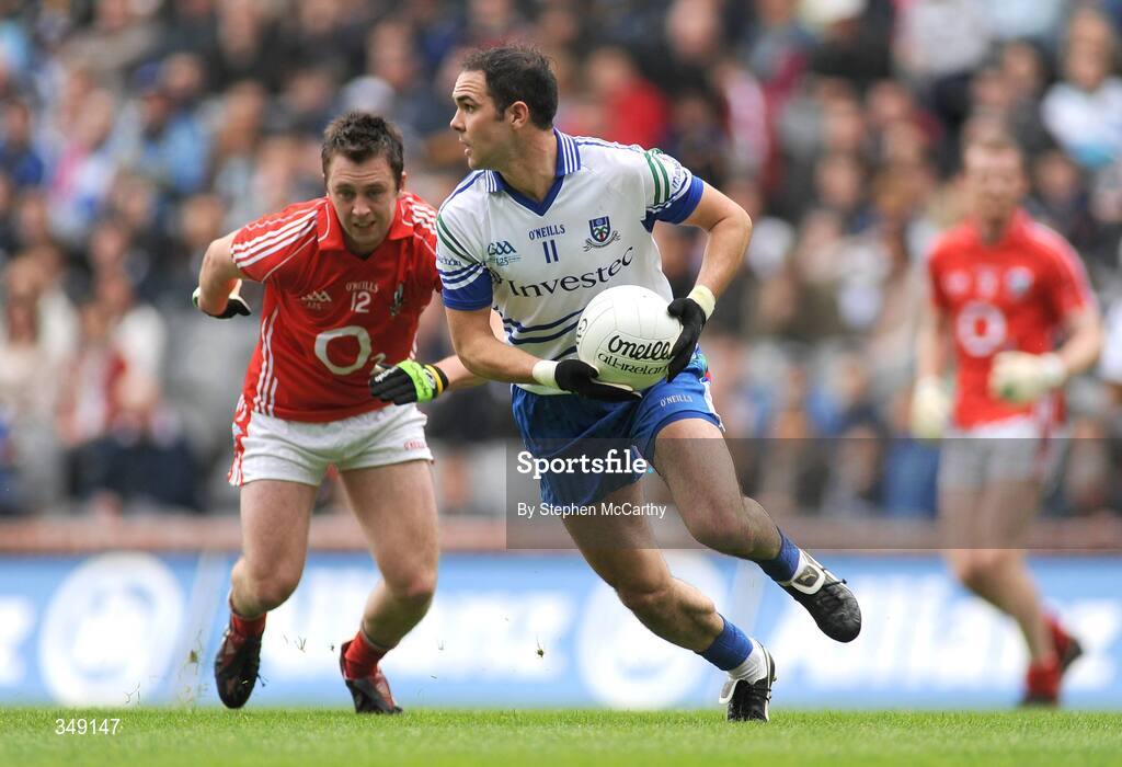 26 April 2009; Paul Finlay, Monaghan, in action against Paul Kerrigan, Cork. Allianz GAA National Football League, Division 2 Final, Cork v Monaghan, Croke Park, Dublin. Picture credit: Stephen McCarthy / SPORTSFILE