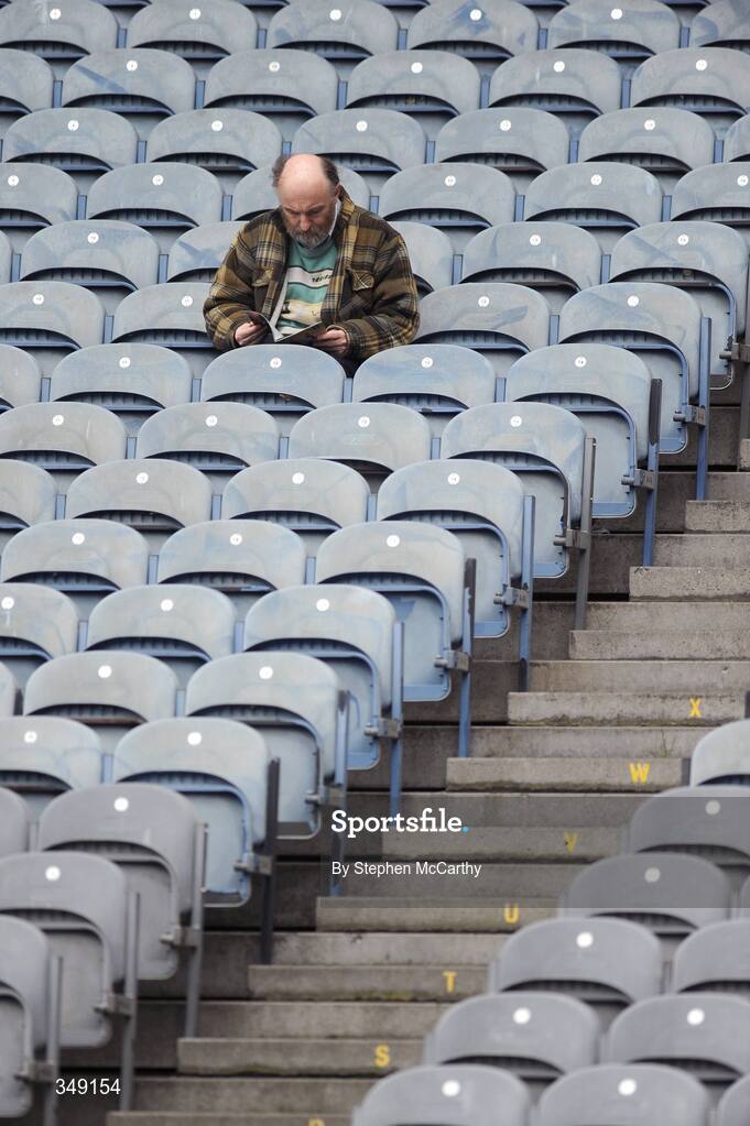 26 April 2009; A spectator reads his programme ahead of the game. Allianz GAA National Football League, Division 2 Final, Cork v Monaghan, Croke Park, Dublin. Picture credit: Stephen McCarthy / SPORTSFILE