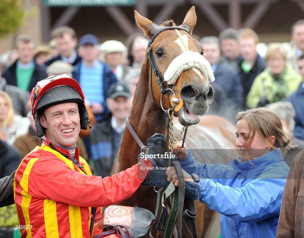 29 April 2009; Jockey Robbie Power after winning the Louis Fitzgerald Hotel Hurdle on No One Tells Me. 2009 Punchestown Irish National Hunt Festival, Punchestown Racecourse, Co. Kildare. Picture credit: Matt Browne / SPORTSFILE