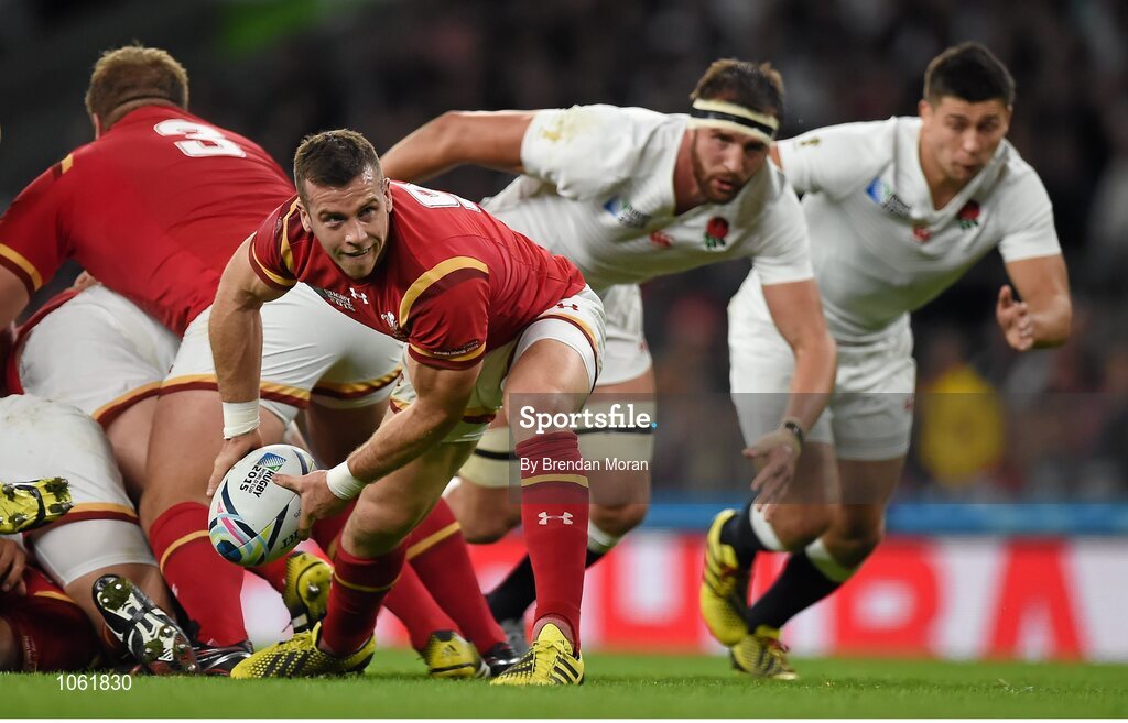 26 September 2015; Gareth Davies, Wales. 2015 Rugby World Cup, Pool A, England v Wales, Twickenham Stadium, London, England. Picture credit: Brendan Moran / SPORTSFILE