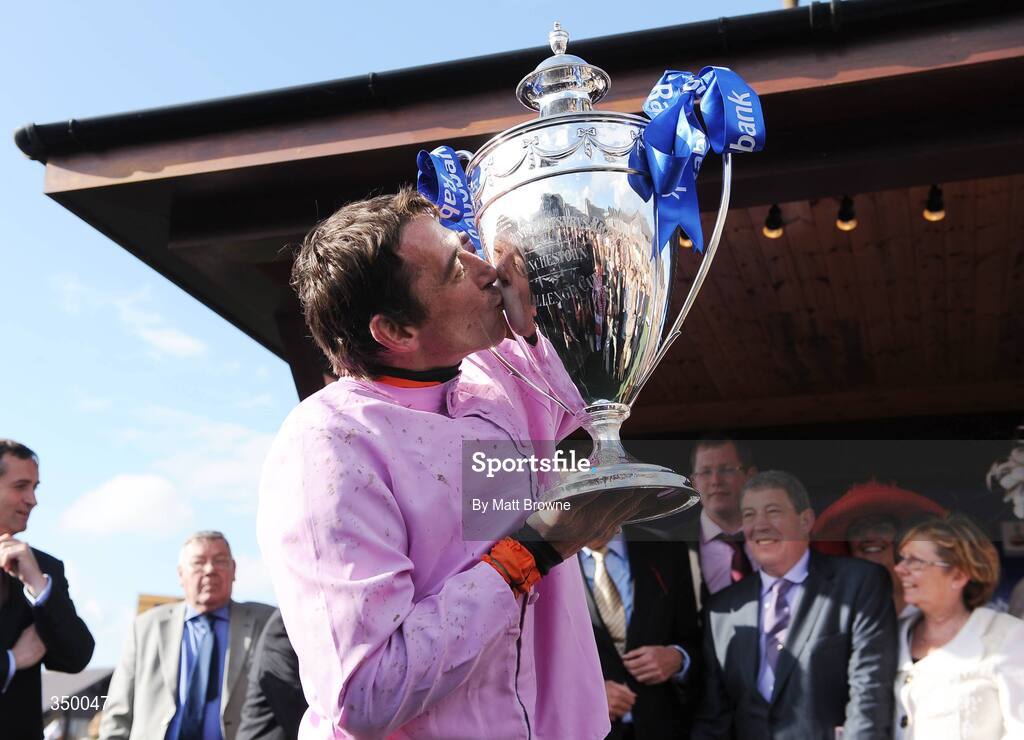 1 May 2009; Jockey Davy Russell after winning the Rabobank Champion Hurdle with Solwhit. 2009 Punchestown Irish National Hunt Festival, Punchestown Racecourse, Co. Kildare. Picture credit: Matt Browne / SPORTSFILE
