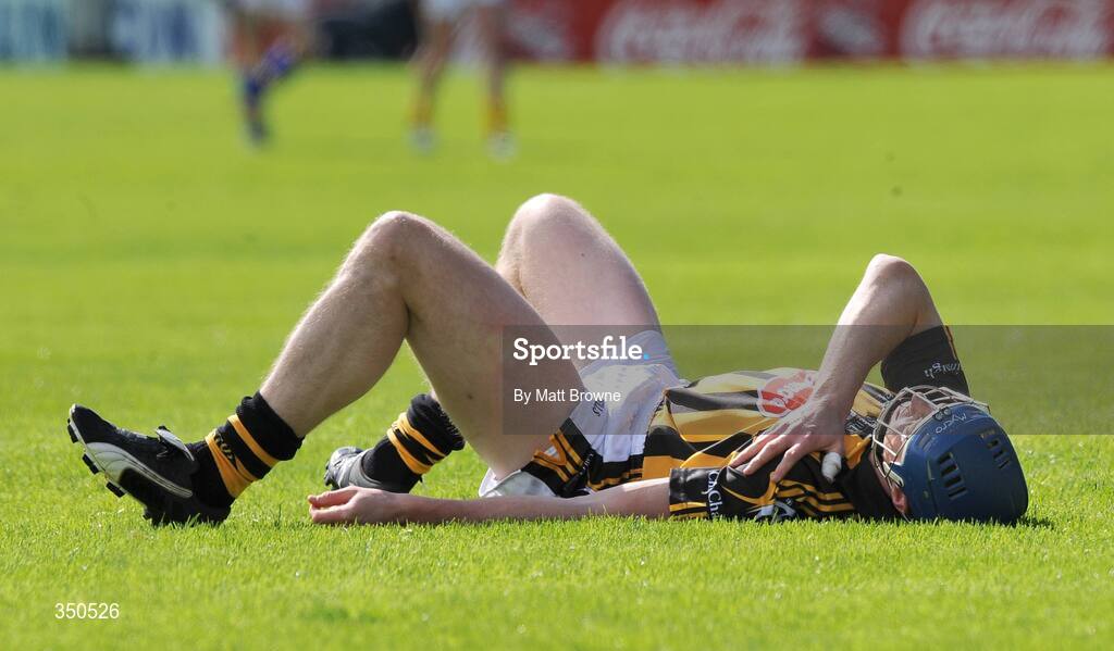3 May 2009; Kilkenny's Brian Hogan after injuring his collarbone. Allianz GAA NHL Division 1 Final, Kilkenny v Tipperary, Semple Stadium, Thurles, Co. Tipperary. Picture credit: Matt Browne / SPORTSFILE