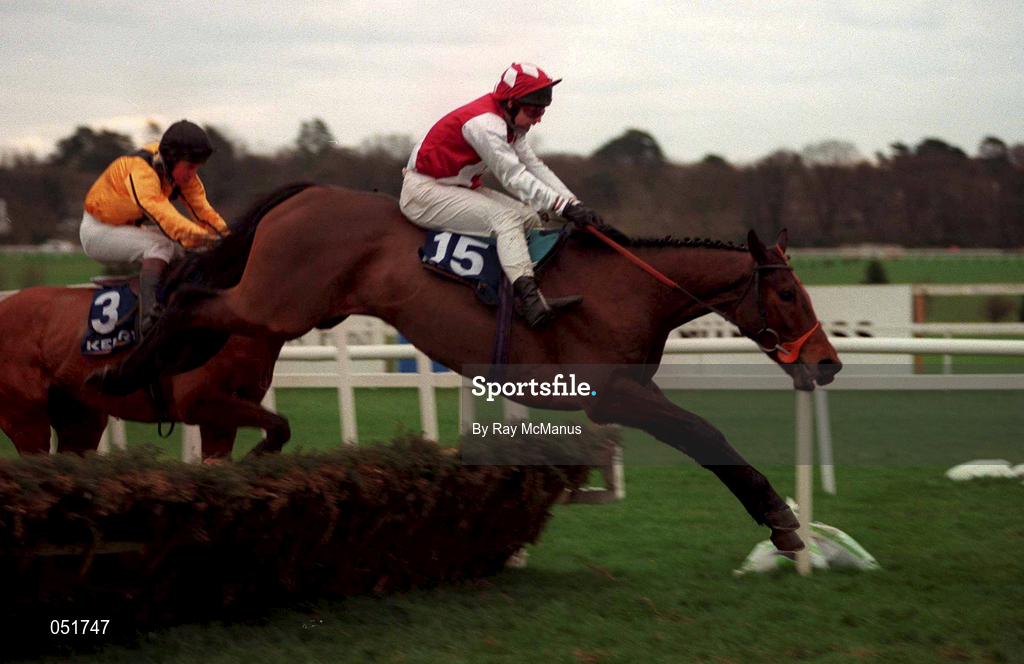 26 December 2000; Secret Native, with David Casey up, jumps the last on his way to winning The Move-Over-Butter Handicap Hurdle during day one of the Christmas Festival at Leopardstown Racecourse in Dublin. Photo by Ray McManus/Sportsfile