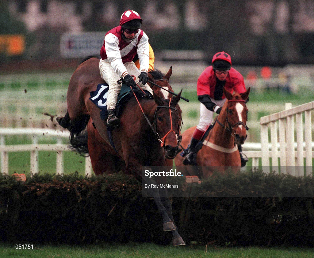 26 December 2000; Secret Native, with Tom Casey up, clears the last on their way to winning The Move Over-Butter Handicap Hurdle during day one of the Christmas Festival at Leopardstown Racecourse in Dublin. Photo by Ray McManus/Sportsfile