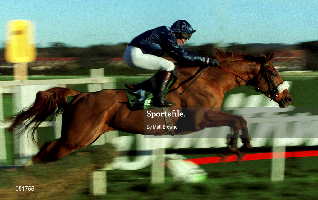 27 December 2000; Ned Kelly, with Norman Williamson up, jumps the last to win the Paddy Power Online Future Champions Novice Hurdle during day two of the Christmas Festival at Leopardstown Racecourse in Dublin. Photo by Matt Browne/Sportsfile