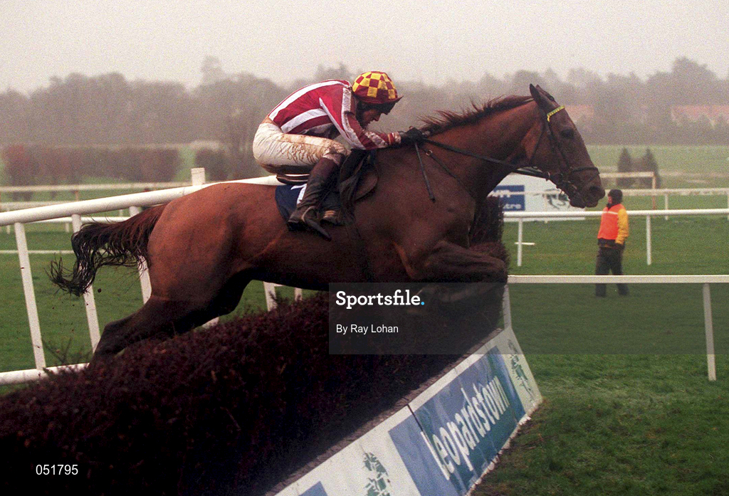 31 December 2000; Rince Ri, with Ruby Walsh up, jumps the last on their way to winning The Eircsson Steeplechase during day three of the Christmas Festival at Leopardstown Racecourse in Dublin. Photo by Ray Lohan/Sportsfile