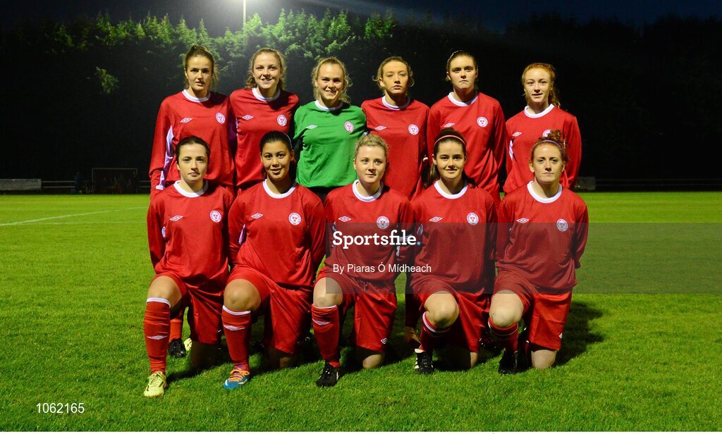 30 September 2015; The Shelbourne U18 LFC team. FAI Umbro Women’s Intermediate Cup Final, St Catherine’s LFC v Shelbourne U18 LFC. Frank Cooke Park, Glasnevin, Dublin. Picture credit: Piaras Ó Mídheach / SPORTSFILE