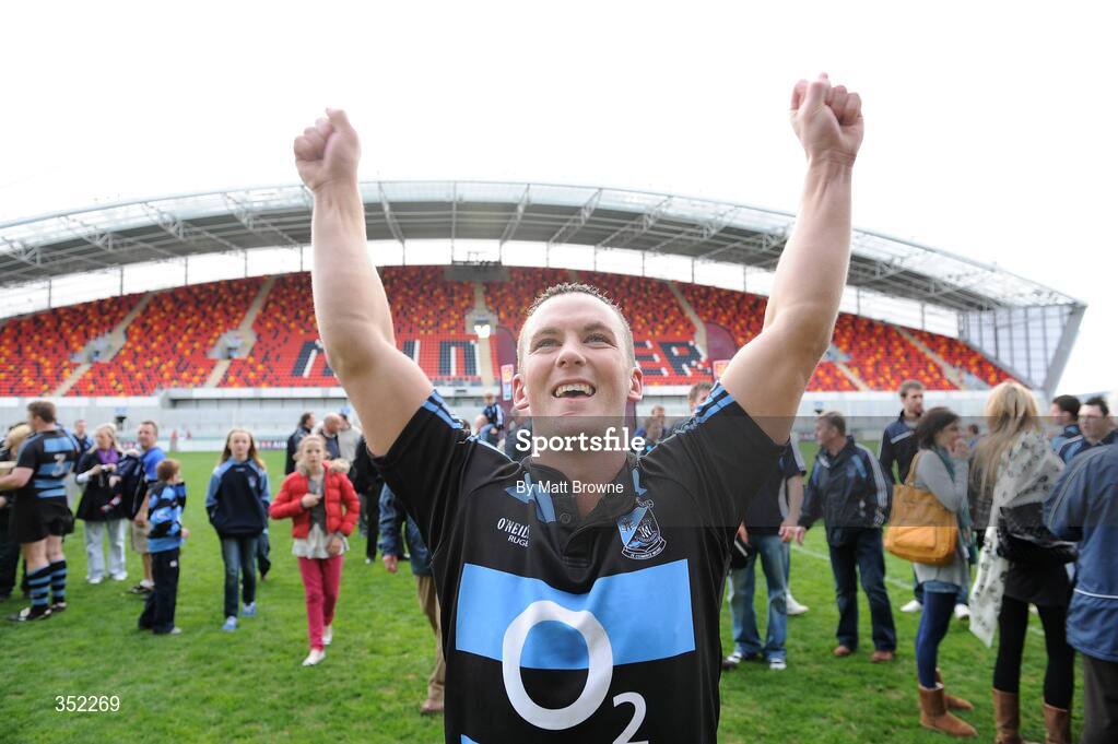 9 May 2009; Shannon captain Fiach O'Loughlin celebrates after the game against Clontarf. AIB League Division 1 Final, Shannon v Clontarf, Thomond Park, Limerick. Picture credit: Matt Browne / SPORTSFILE