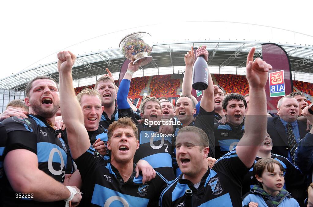 9 May 2009; Shannon players celebrate with the cup after extra time victory over Clontarf. AIB League Division 1 Final, Shannon v Clontarf, Thomond Park, Limerick. Picture credit: Matt Browne / SPORTSFILE