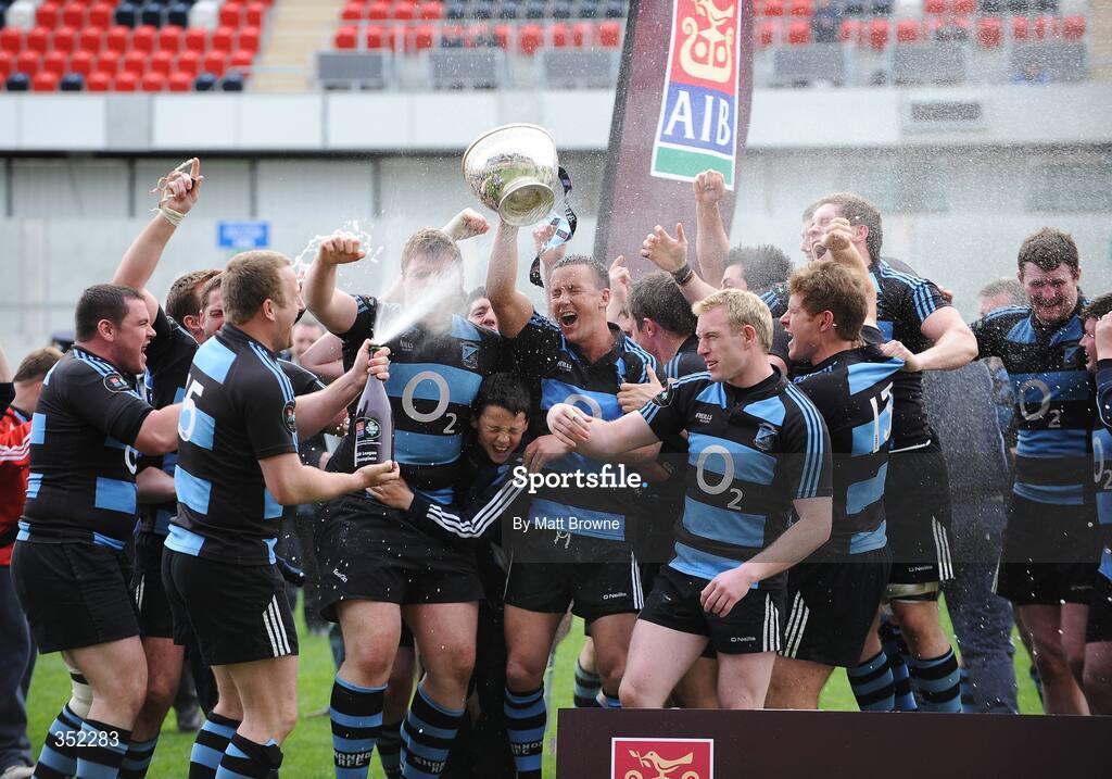 9 May 2009; Shannon players celebrate with the cup after extra time victory over Clontarf. AIB League Division 1 Final, Shannon v Clontarf, Thomond Park, Limerick. Picture credit: Matt Browne / SPORTSFILE
