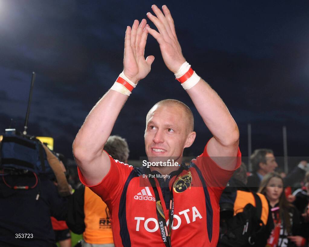 15 May 2009; Munster's Paul Warwick celebrates after the game. Magners League, Munster v Neath Swansea Ospreys, Thomond Park, Limerick. Picture credit: Pat Murphy / SPORTSFILE