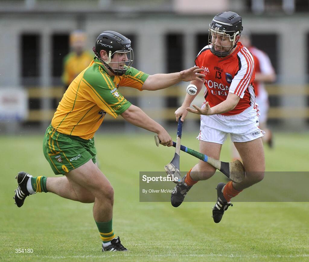17 May 2009; Paul Breen, Armagh, in action against Conor McLoughlin, Donegal. Ulster Senior Hurling Championship, Second Round, Donegal v Armagh, Letterkenny, Co. Donegal. Picture credit: Oliver McVeigh / SPORTSFILE