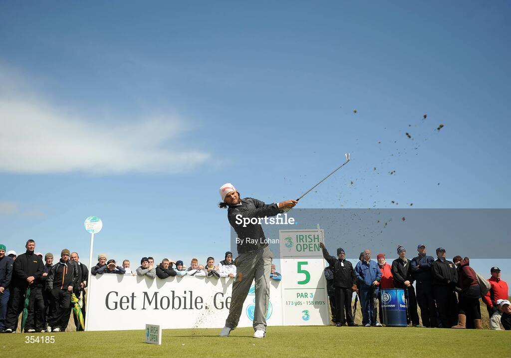 17 May 2009; Sweden's Johan Edfors tees off on the 5th during the 3 Irish Open Golf Championship. County Louth Golf Club, Baltray, Co. Louth. Picture credit: Ray Lohan / SPORTSFILE