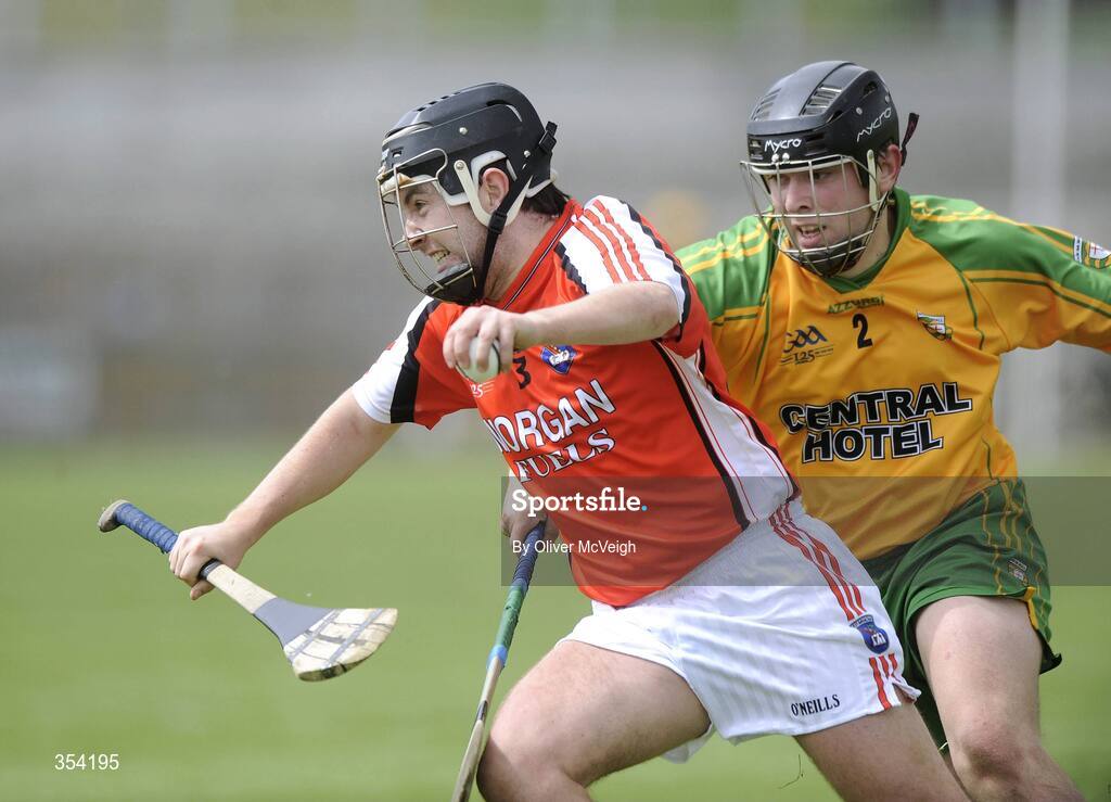 17 May 2009; Paul Breen, Armagh, in action against Conor McLoughlin, Donegal. Ulster Senior Hurling Championship, Second Round, Donegal v Armagh, Letterkenny, Co. Donegal. Picture credit: Oliver McVeigh / SPORTSFILE