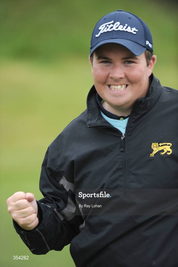 17 May 2009; Shane Lowry celebrates a putt on the 17th during the 3 Irish Open Golf Championship. County Louth Golf Club, Baltray, Co. Louth. Picture credit: Ray Lohan / SPORTSFILE