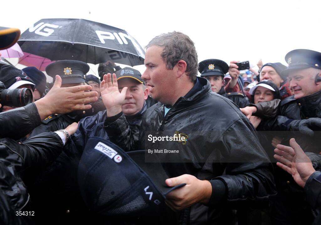 17 May 2009; Shane Lowry is congratulated by supporters, on the 18th green, after winning the 3 Irish Open Golf Championship. County Louth Golf Club, Baltray, Co. Louth. Picture credit: Matt Browne / SPORTSFILE