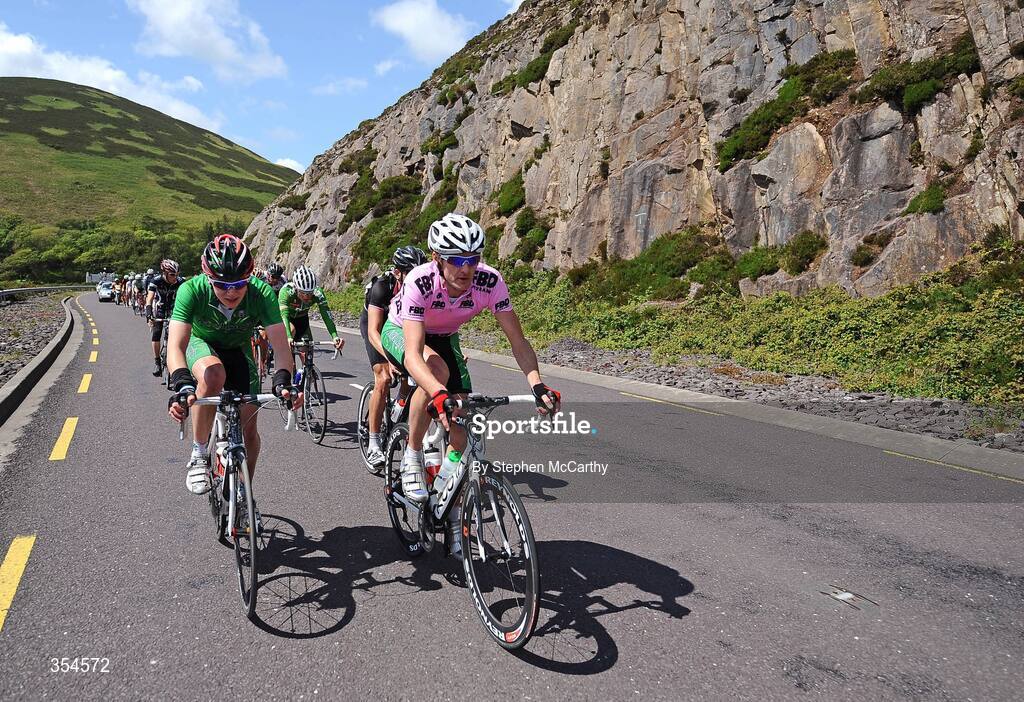 20 May 2009; Ireland national team riders, Seán Downey, left, and David McCann, King of the Mountains leader, on the approach to Inch, Co. Kerry. FBD Insurance Ras 2009, Stage 4, Cahirciveen to Killorglin. Picture credit: Stephen McCarthy / SPORTSFILE