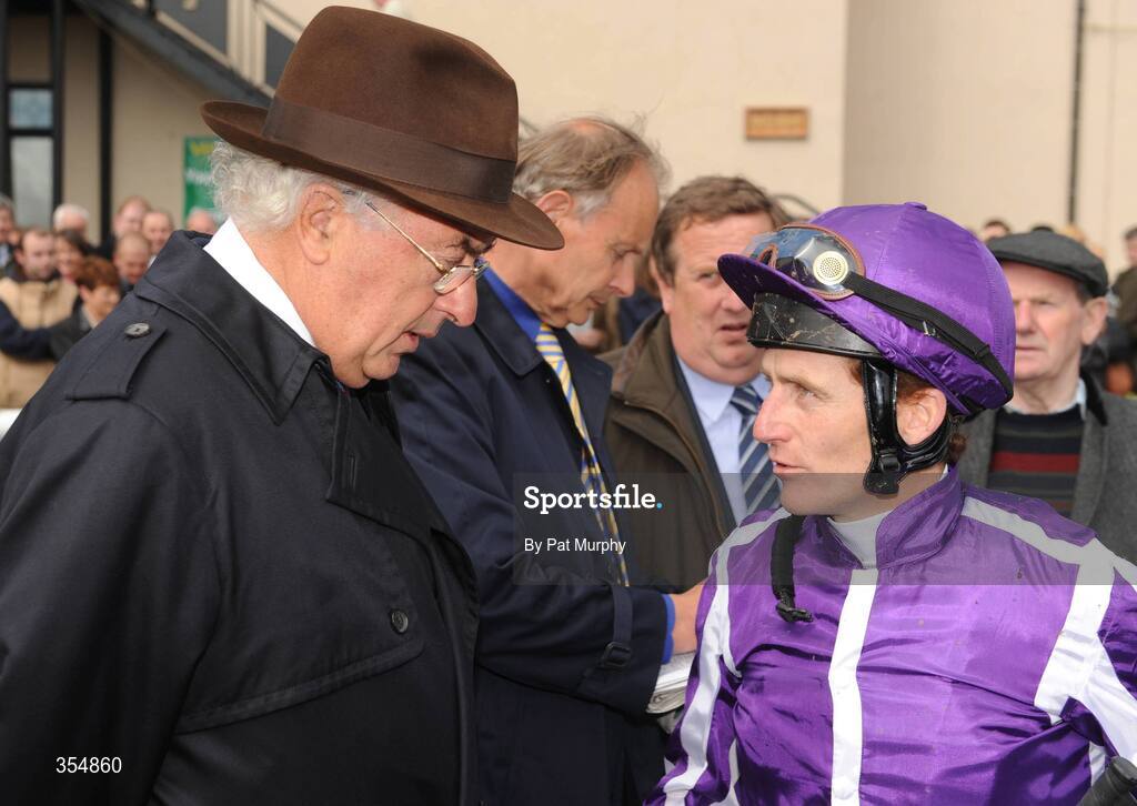 23 May 2009; Jockey Johnny Murtagh in conversation with John Magnier after his mount Mastercraftsman won the Boylesports.com Irish 2,000 Guineas. Boylesports.com Irish Guineas Festival 2009, Curragh Racecourse, Co. Kildare. Picture credit: Pat Murphy / SPORTSFILE