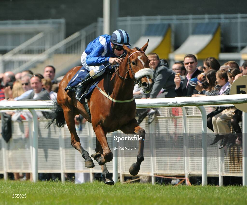 24 May 2009; Alshahbaa, with Declan McDonagh up, during the Boylecasino.com European Breeders Fund Maiden. Boylesports.com Irish Guineas Festival 2009, Curragh Racecourse, Co. Kildare. Picture credit: Pat Murphy / SPORTSFILE