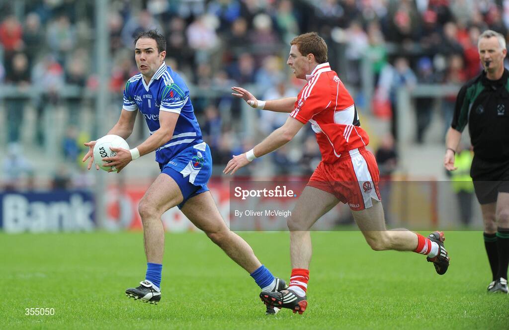 24 May 2009; Paul Finlay, Monaghan, in action against Gerard O'Kane, Derry. Ulster GAA Football Senior Championship Quarter-Final, Derry v Monaghan, Celtic Park, Derry. Picture credit: Oliver McVeigh / SPORTSFILE
