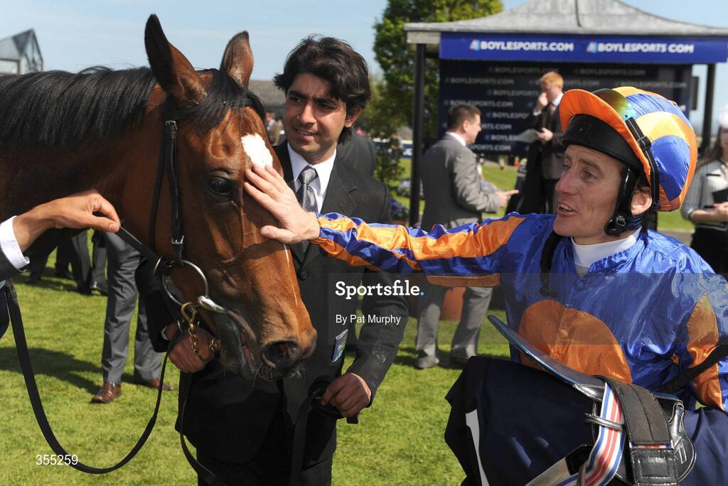 24 May 2009; Jockey Johnny Murtagh celebrates after victory in the Boylesports.com Irish 1,000 Guineas on Again. Boylesports.com Irish Guineas Festival 2009, Curragh Racecourse, Co. Kildare. Picture credit: Pat Murphy / SPORTSFILE