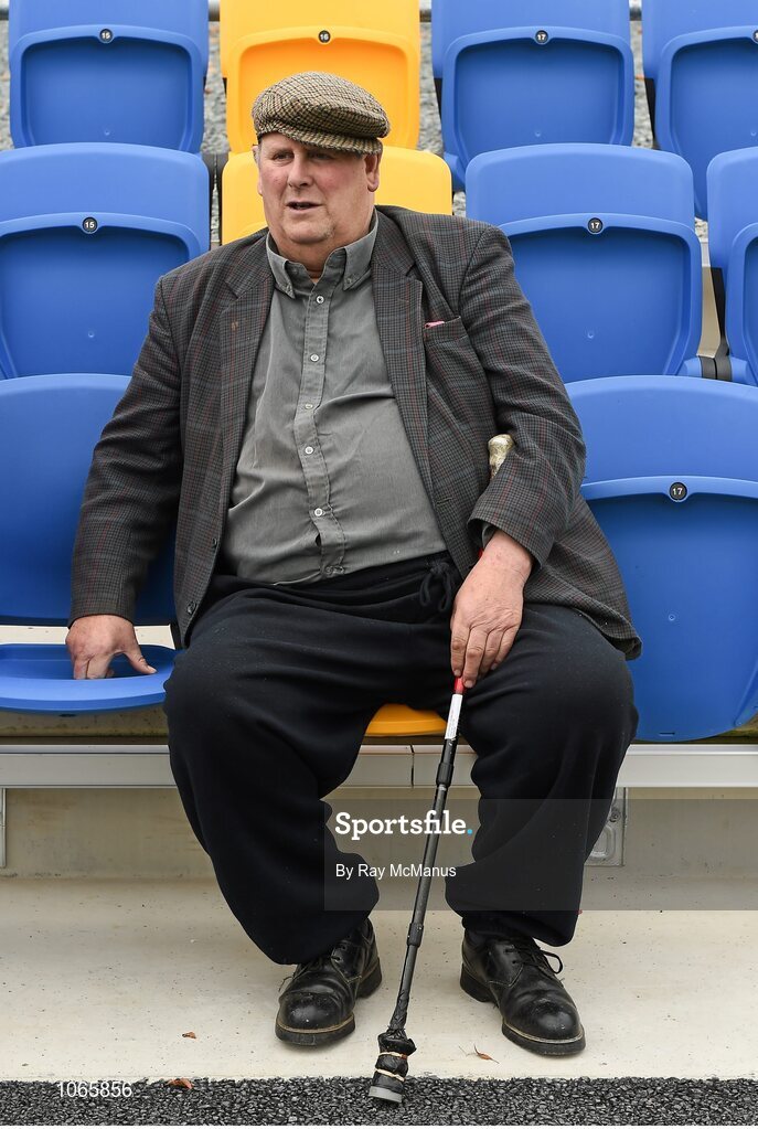11 October 2015; Eddie Boylan, cheers on the Blessington players during the Minor final. Renault Ireland Wicklow County Senior Football Championship Final, Rathnew v St Patrick's. County Grounds, Aughrim, Co. Wicklow. Picture credit: Ray McManus / SPORTSFILE