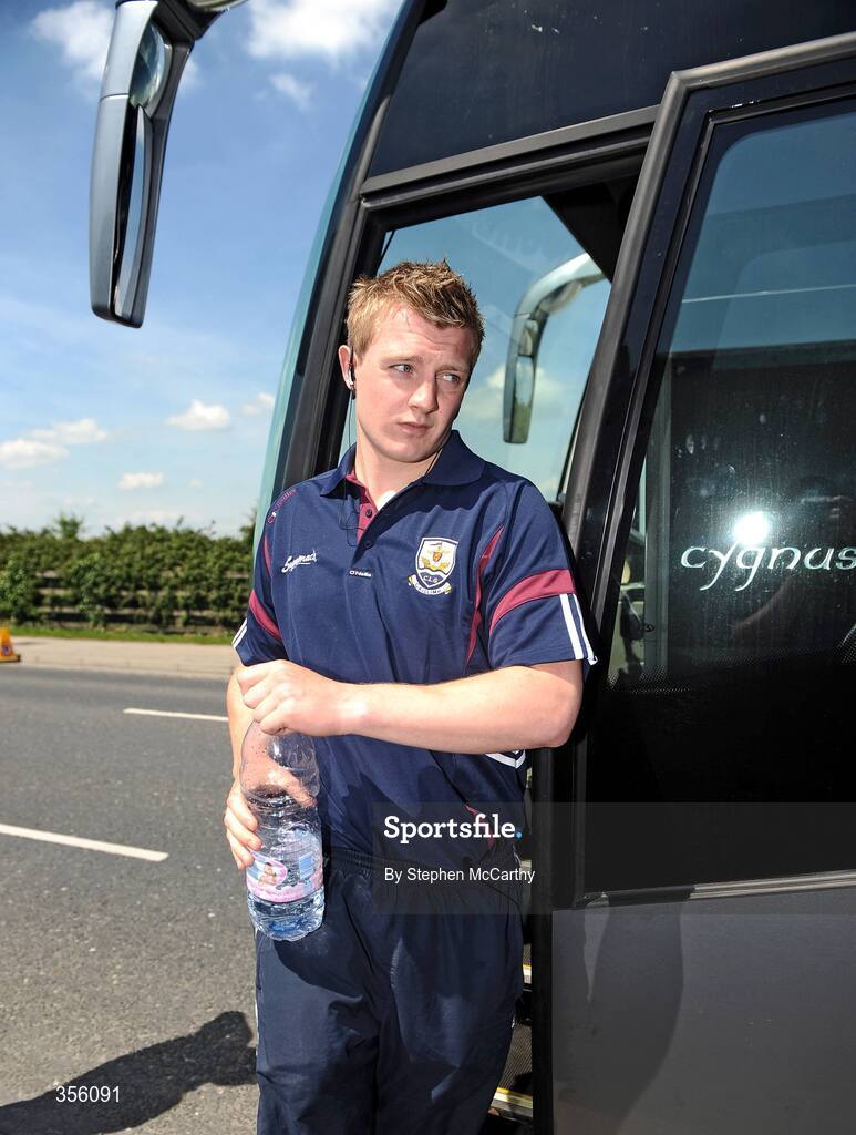 31 May 2009; Joe Canning, Galway, leaves the team bus as his side make their way into O'Moore Park for their first game in the Leinster GAA Hurling Championship. Leinster GAA Hurling Senior Championship Quarter-Final, Laois v Galway, O'Moore Park, Portlaoise, Co. Laois. Picture credit: Stephen McCarthy / SPORTSFILE