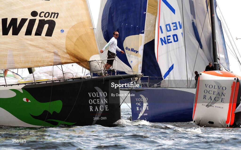 30 May 2009; Green Dragon, left, skippered by Ian Walker during the race. In-port race day, during the Volvo Ocean Race 2008-09, in Galway Bay, Galway. Picture credit: Dave Kneale / Volvo Ocean Race / SPORTSFILE
